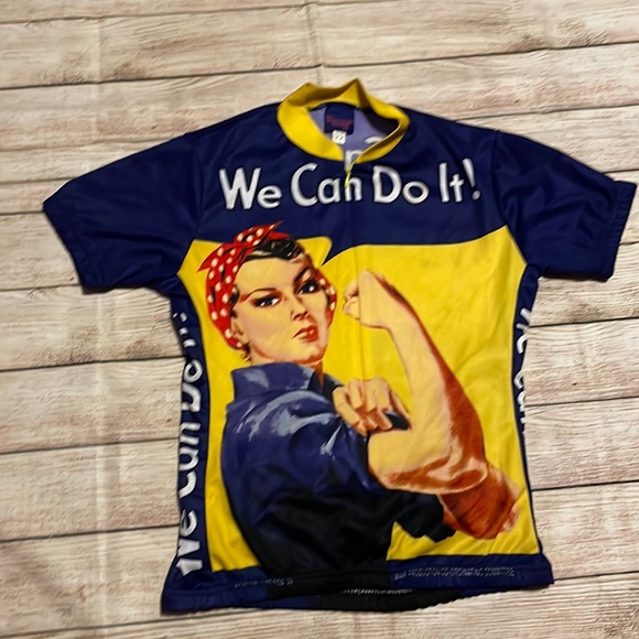 Women’s Rosie the Riveter cycling jersey size M - Picture 1 of 10